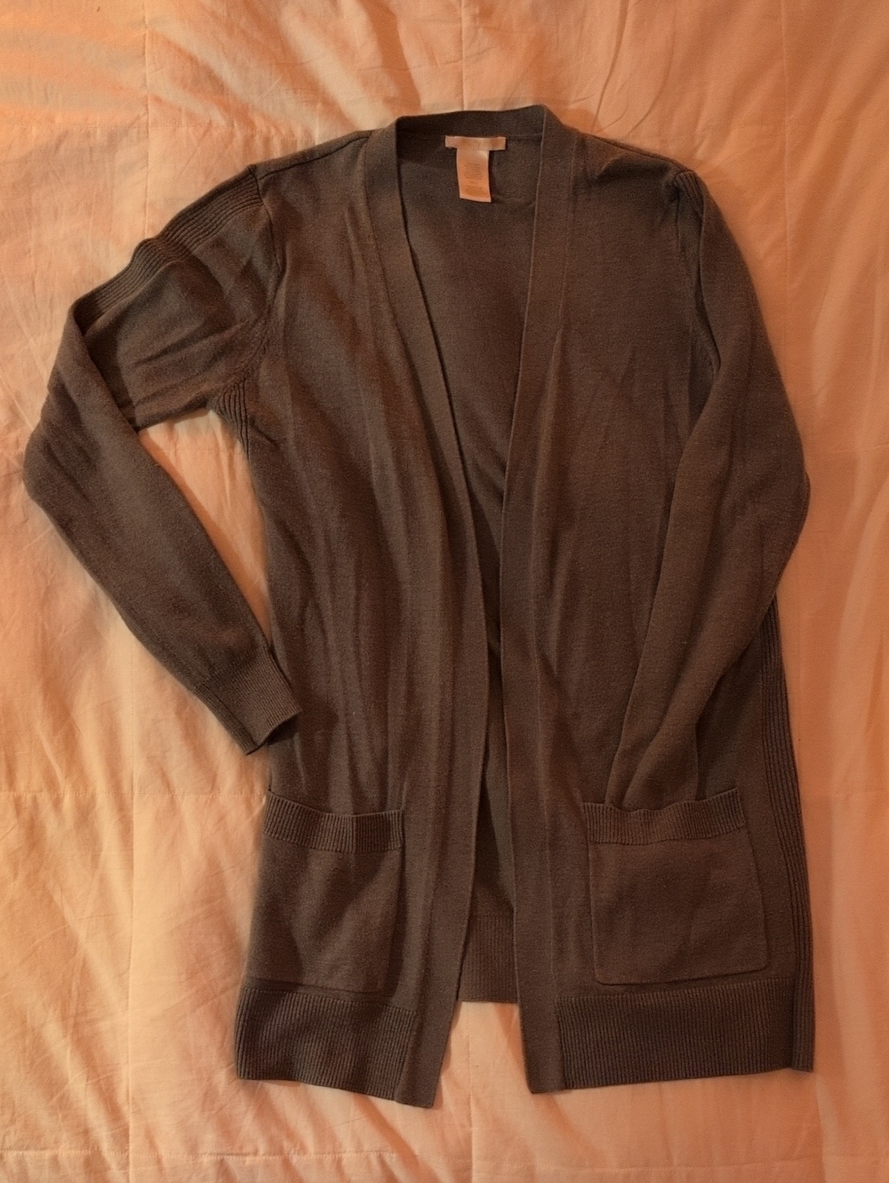 Matty M Open-Front Long Cardigan - Sage Green